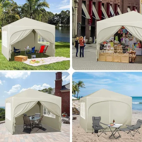 New Rootz Ultimate Outdoor Gazebo - Vejrbestandig pavillon - Eventtelt - Stærk metalramme - UV- og regnbeskyttelse - Nem opsætning - 3x3m Telte & Lysthuse