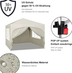New Rootz Ultimate Outdoor Gazebo - Vejrbestandig pavillon - Eventtelt - Stærk metalramme - UV- og regnbeskyttelse - Nem opsætning - 3x3m Telte & Lysthuse