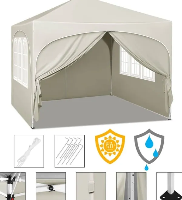 New Rootz Ultimate Outdoor Gazebo - Vejrbestandig pavillon - Eventtelt - Stærk metalramme - UV- og regnbeskyttelse - Nem opsætning - 3x3m Telte & Lysthuse