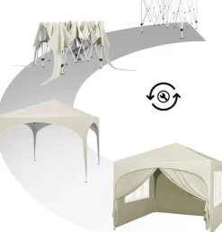 New Rootz Ultimate Outdoor Gazebo - Vejrbestandig pavillon - Eventtelt - Stærk metalramme - UV- og regnbeskyttelse - Nem opsætning - 3x3m Telte & Lysthuse