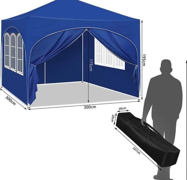 Sale Rootz Ultimate Outdoor Gazebo - Vejrbestandig pavillon - Familietelt - Stærk stålkonstruktion - UV-beskyttelse - Nem opsætning - 3x3m Telte & Lysthuse