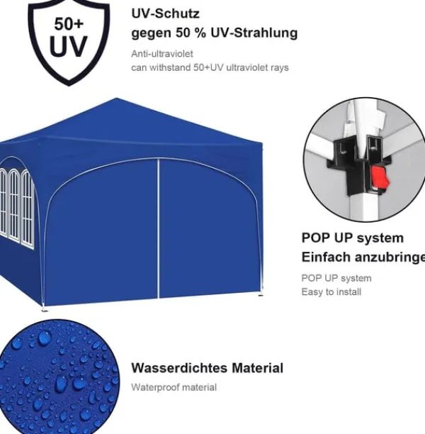 Sale Rootz Ultimate Outdoor Gazebo - Vejrbestandig pavillon - Familietelt - Stærk stålkonstruktion - UV-beskyttelse - Nem opsætning - 3x3m Telte & Lysthuse