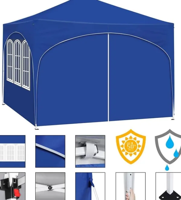 Sale Rootz Ultimate Outdoor Gazebo - Vejrbestandig pavillon - Familietelt - Stærk stålkonstruktion - UV-beskyttelse - Nem opsætning - 3x3m Telte & Lysthuse