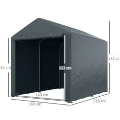 Skure, Garager & Carports^Rootz Værktøjsskur - Cykel-/motorcykelopbevaring - Haveudstyr - UV-resistent presenning - Galvaniseret stålstel - 160 cm x 218 cm x 172 cm