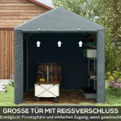 Skure, Garager & Carports^Rootz Værktøjsskur - Cykel-/motorcykelopbevaring - Haveudstyr - UV-resistent presenning - Galvaniseret stålstel - 160 cm x 218 cm x 172 cm