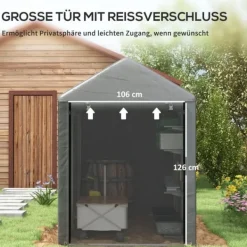 Skure, Garager & Carports^Rootz Værktøjsskur - Udendørs opbevaring - Cykelskur - Motorcykelgarage - UV-resistent presenning - Galvaniseret stål - 120 cm x 179 cm x 165 cm