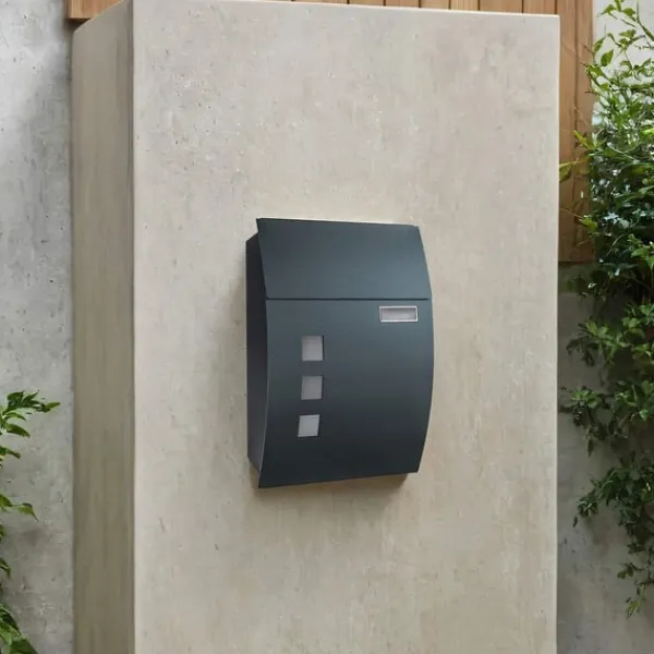 Postkasser & Brevindkast^Rootz Wall Letter Box - Låsbar postkasse - Visningsvindue - Vejrbestandig - 32 cm x 10 cm x 45 cm
