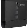 Postkasser & Brevindkast^Rootz Wall Mailbox - Outdoor Letterbox - Locking Mail Holder - Rust -resistente, Privacy Secure - 37x37x10,5 cm sort
