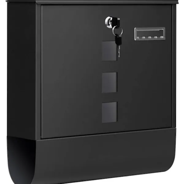 Postkasser & Brevindkast^Rootz Wall Mailbox - Outdoor Letterbox - Locking Mail Holder - Rust -resistente, Privacy Secure - 37x37x10,5 cm sort