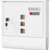Outlet Rootz White Mailbox - Vægmonteret postkasse - Sikkert låsesystem - Galvaniseret stål - 30,6 x 33,5 x 10 cm Postkasser & Brevindkast