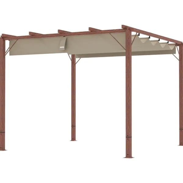 Best ROOTZ 3X3 M Garden Pergola - Terrasse baldakin - gårdhaveafdækning - UPF30+ solbeskyttelse - aluminiumsramme - 299x296x232 cm Buer, Spalier, Lysthuse Uden Tag