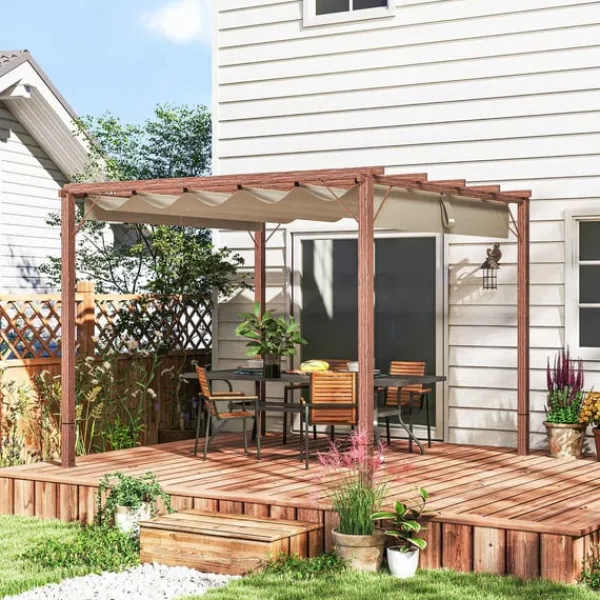 Best ROOTZ 3X3 M Garden Pergola - Terrasse baldakin - gårdhaveafdækning - UPF30+ solbeskyttelse - aluminiumsramme - 299x296x232 cm Buer, Spalier, Lysthuse Uden Tag