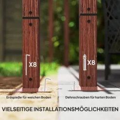 Best ROOTZ 3X3 M Garden Pergola - Terrasse baldakin - gårdhaveafdækning - UPF30+ solbeskyttelse - aluminiumsramme - 299x296x232 cm Buer, Spalier, Lysthuse Uden Tag