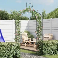 Discount Rosenbue med spydspidsdesign - Havebue i mørkegrøn | Størrelse: 129x283 cm Buer, Spalier, Lysthuse Uden Tag