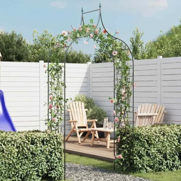Discount Rosenbue med spydspidsdesign - Havebue i mørkegrøn | Størrelse: 129x283 cm Buer, Spalier, Lysthuse Uden Tag
