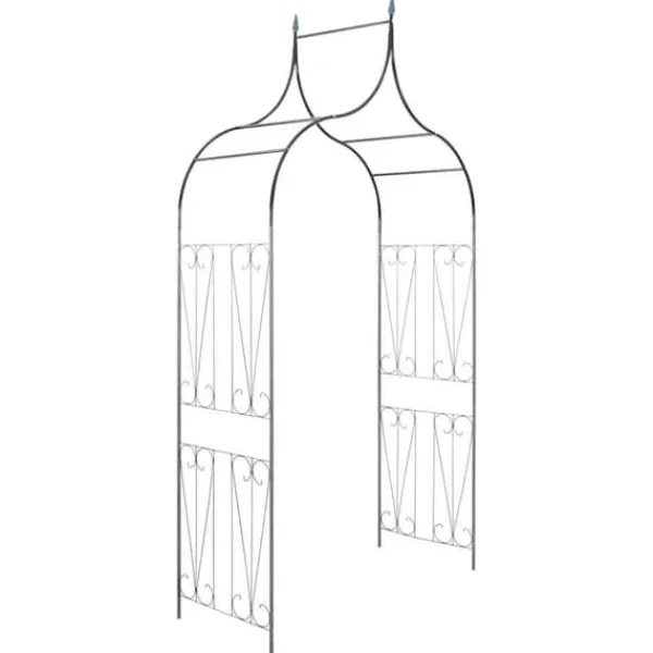 Discount Rosenbue med spydspidsdesign - Havebue i mørkegrøn | Størrelse: 129x283 cm Buer, Spalier, Lysthuse Uden Tag