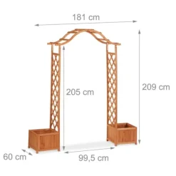 Best Rosenbue, 209x181x60 cm, Orange, Træ Buer, Spalier, Lysthuse Uden Tag