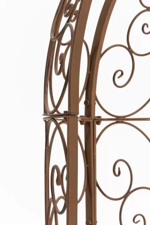 Hot Rosie Antique Brown Metal Half Gazebo with Built-in Bench - Garden Trellis for Climbing Plants, 178cm Buer, Spalier, Lysthuse Uden Tag