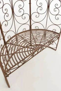 Hot Rosie Antique Brown Metal Half Gazebo with Built-in Bench - Garden Trellis for Climbing Plants, 178cm Buer, Spalier, Lysthuse Uden Tag