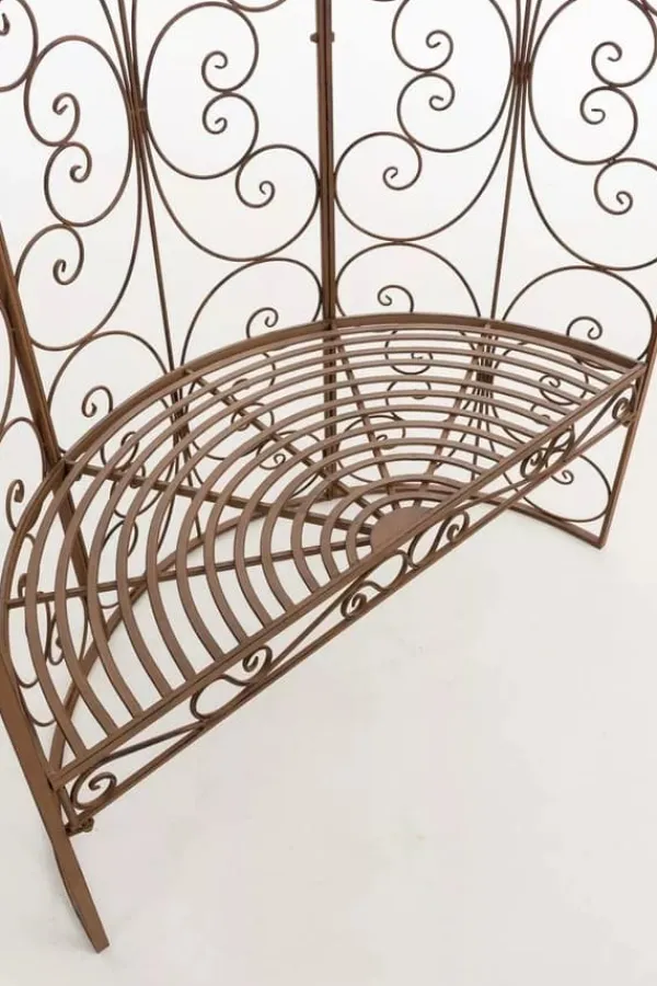 Hot Rosie Antique Brown Metal Half Gazebo with Built-in Bench - Garden Trellis for Climbing Plants, 178cm Buer, Spalier, Lysthuse Uden Tag