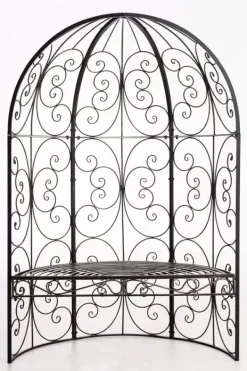 Sale Rosie Half Gazebo with Bench - Bronze Metal Garden Trellis Arbour - 178cm Height Buer, Spalier, Lysthuse Uden Tag