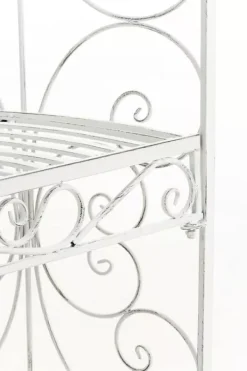 Online Rosie Half Gazebo with Bench - Antique White Metal Garden Trellis Pavilion Buer, Spalier, Lysthuse Uden Tag