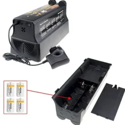 Sale Rotte- og musefælde - Elektronisk fælde - 7000 V elstød - 220 V 60 Hz, strømadapter 6 V/1 A - Plast - 27,5×11,9×12,5 cm - Sort Skadedyrsfælder