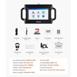 Discount Rørvandslækagedetektor, 278x163x40 mm, LCD-touchskærm, detektionsværktøj Lækagedetektorer
