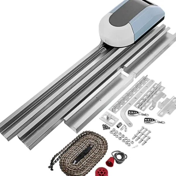 Clearance Rulleportåbner 1000N til garage, komplet med 150W fjernbetjening og automatiske skydeportesæt. Effektiv og brugervenlig løsning. Skure, Garager & Carports