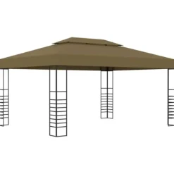 Telte & Lysthuse^Rummelig pavillon 3x4 m - Ventileret festtelt med stålkonstruktion | Farve: Gråbrun | Størrelse: 3x4 m