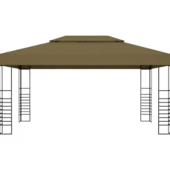 Telte & Lysthuse^Rummelig pavillon 3x4 m - Ventileret festtelt med stålkonstruktion | Farve: Gråbrun | Størrelse: 3x4 m