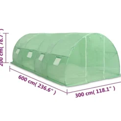 Drivhus^Rummeligt drivhus 18 m² - Plantehus med galvaniseret stålramme | Størrelse: 600x300x200 cm