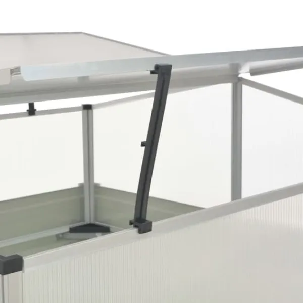 Drivhus^Rummeligt drivhus i galvaniseret stål - Havedrivhus | Farve: Antracitgrå | Størrelse: 100x100x77 cm