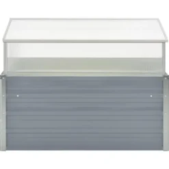 Best Rummeligt drivhus i galvaniseret stål - Beskyt planter | Størrelse: 100x100x85 cm | Farve: Grå Drivhus