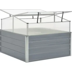 Best Rummeligt drivhus i galvaniseret stål - Beskyt planter | Størrelse: 100x100x85 cm | Farve: Grå Drivhus