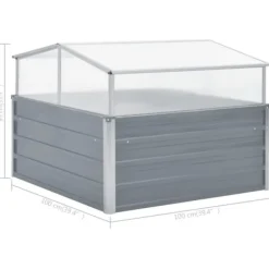 Best Rummeligt drivhus i galvaniseret stål - Beskyt planter | Størrelse: 100x100x85 cm | Farve: Grå Drivhus