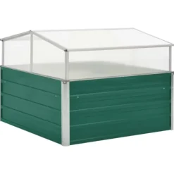Drivhus^Rummeligt drivhus i galvaniseret stål - Plantebeskyttelse | Størrelse: 100x100x77 cm | Farve: Grøn
