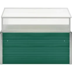 Drivhus^Rummeligt drivhus i galvaniseret stål - Plantebeskyttelse | Størrelse: 100x100x77 cm | Farve: Grøn