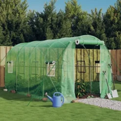 Online Rummeligt drivhus med stålstel 8 m² - Beskyt dine planter | Farve: Grøn | Størrelse: 4x2x2 m Drivhus