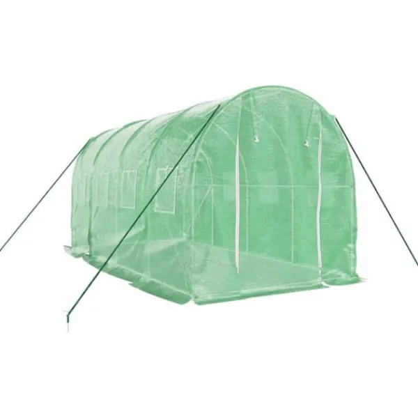 Online Rummeligt drivhus med stålstel 8 m² - Beskyt dine planter | Farve: Grøn | Størrelse: 4x2x2 m Drivhus