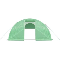 Drivhus^Rummeligt drivhus med stålstel - 72 m² | Størrelse: 18x4x2 m | Farve: Grøn