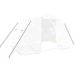 Sale Rummeligt drivhus med stålstel - 6 m² | Farve: Hvid | Størrelse: 3x2x2 m Drivhus