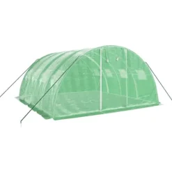 Clearance Rummeligt drivhus med stålstel 16 m² - Havehus | Farve: Grøn | Størrelse: 4x4x2 m Drivhus