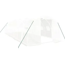 Drivhus^Rummeligt drivhus med stålstel - Beskyt dine planter | Størrelse: 24 m² | 8x3x2 m | Farve: Hvid