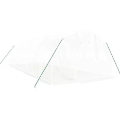 Drivhus^Rummeligt drivhus med stålstel - Beskyt dine planter | Størrelse: 24 m² | 8x3x2 m | Farve: Hvid