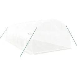 Drivhus^Rummeligt drivhus med stålstel - Beskyt dine planter | Størrelse: 24 m² | 8x3x2 m | Farve: Hvid