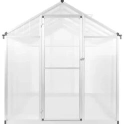 Drivhus^Rummeligt drivhus 302x190x195 cm - Dobbeltvæggede paneler | Farve: Aluminium | Størrelse: 11,19 m³