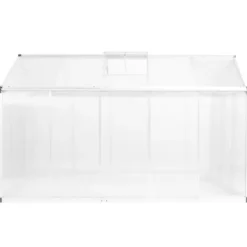 Drivhus^Rummeligt drivhus 302x190x195 cm - Dobbeltvæggede paneler | Farve: Aluminium | Størrelse: 11,19 m³