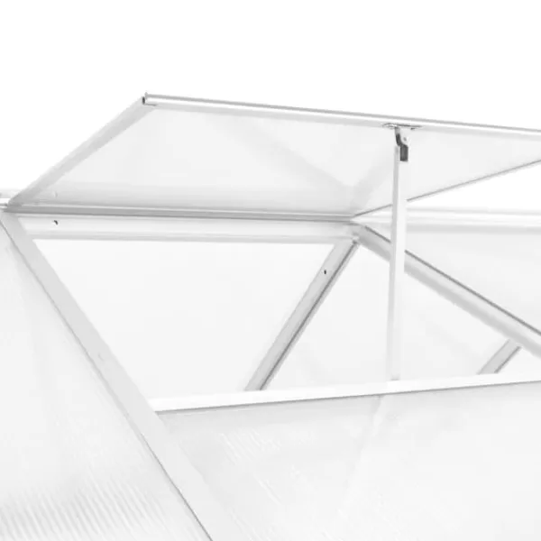 Drivhus^Rummeligt drivhus 302x190x195 cm - Dobbeltvæggede paneler | Farve: Aluminium | Størrelse: 11,19 m³
