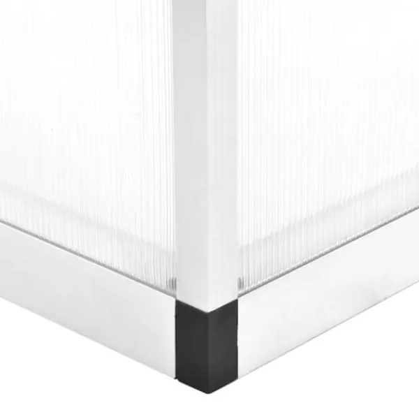 Drivhus^Rummeligt drivhus 302x190x195 cm - Dobbeltvæggede paneler | Farve: Aluminium | Størrelse: 11,19 m³